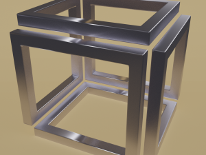 one line cube 3D 모델