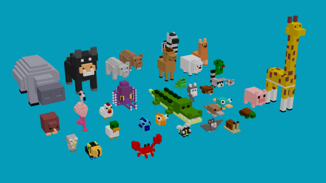 animals voxel 3D Model .c4d .max .obj .3ds .fbx .stl .blend 