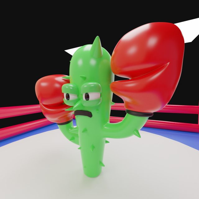 cactus-cartoon character 3D Модель .c4d .max .obj .3ds .fbx .stl .blend 