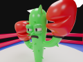 Cactus-cartoon character 3D Model