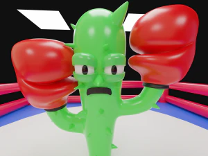 cactus-cartoon character 3D Model