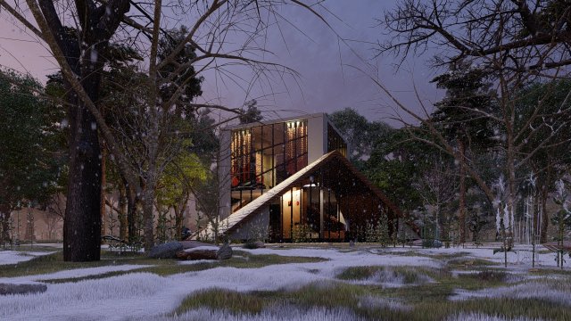 villa 3D Модель .c4d .max .obj .3ds .fbx .stl .blend 