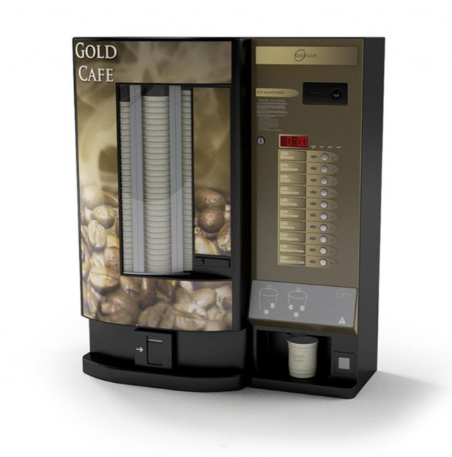 coffee maker - gold coffee 3D Model .c4d .max .obj .3ds .fbx .stl .blend 