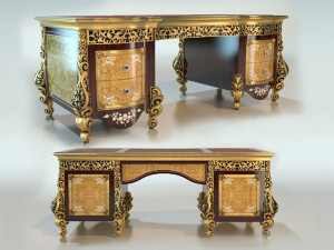 classic office desk 3D Model