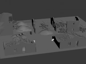 world war 2 and 1 war scene 3D Model