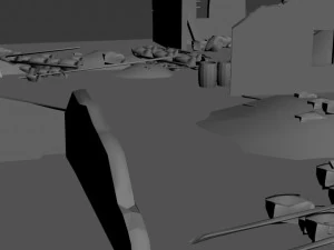 world war 2 and 1 war scene 3D Model