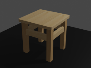 backless stool Modello 3D