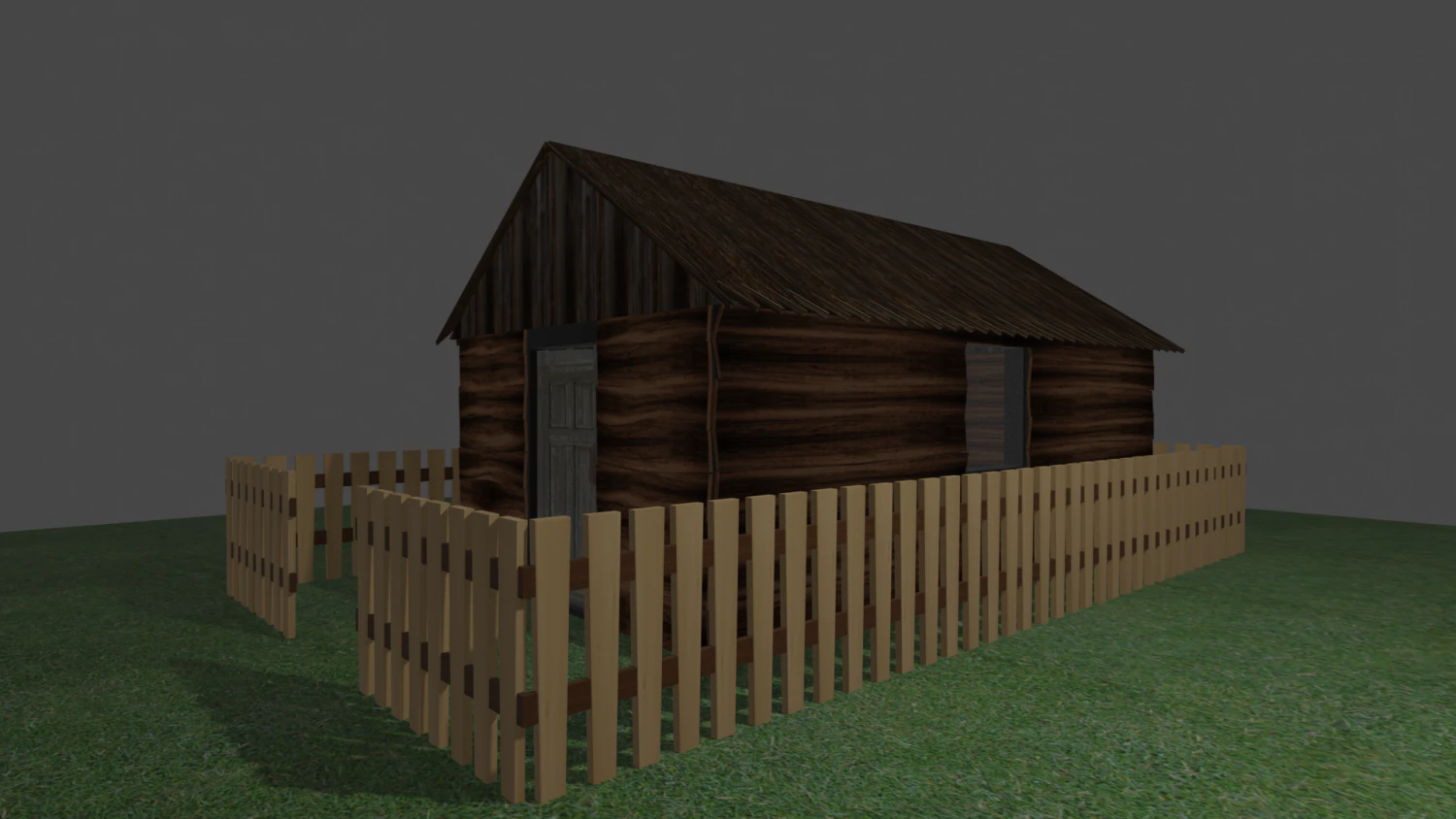house and fence 3D Model .c4d .max .obj .3ds .fbx .stl .blend