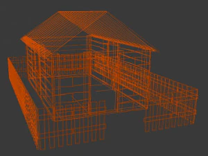 house and fence 3D Model