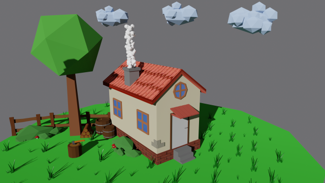 lowpolyscenehouse Model 3D .c4d .max .obj .3ds .fbx .stl .blend