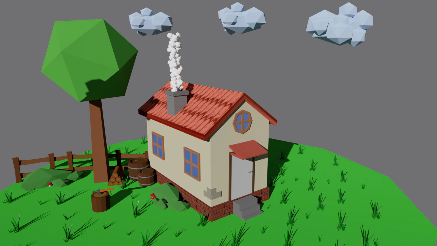 casa de poliescena baja Modelo 3D .c4d .max .obj .3ds .fbx .stl .blend