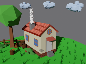 lowpolyscenehouse 3D-Modell