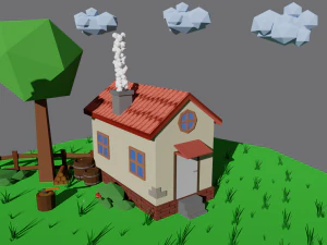 casa de poliescena baja Modelo 3D