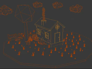 casa de poliescena baja Modelo 3D