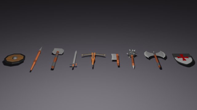 lowpolyweapon 3D 모델 .c4d .max .obj .3ds .fbx .stl .blend 