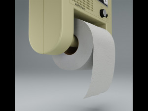 wc retro radio with ashtray and wc roll 3D 模型