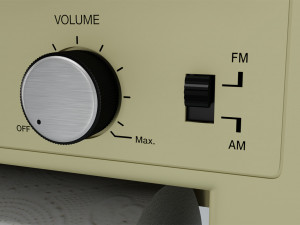 wc retro radio with ashtray and wc roll 3D 模型