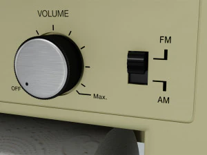 wc retro radio with ashtray and wc roll 3D Model