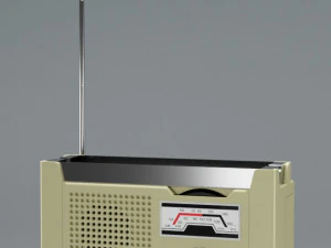 wc retro radio with ashtray and wc roll 3D Model