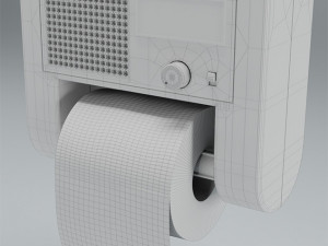 wc retro radio with ashtray and wc roll 3D 模型