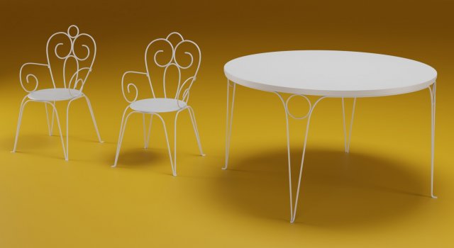 furniture set for garden 3D 模型 .c4d .max .obj .3ds .fbx .stl .blend 