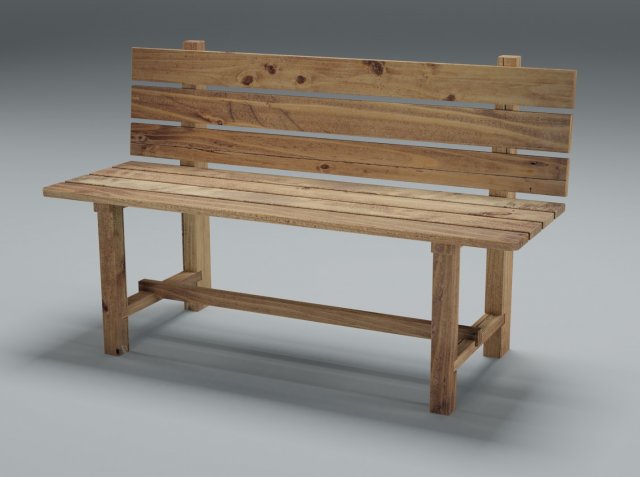 wooden bench 3Dモデル .c4d .max .obj .3ds .fbx .stl .blend 