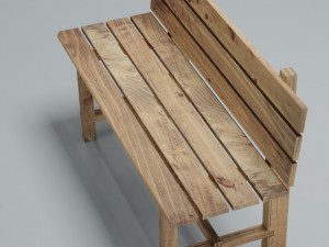 wooden bench 3Dモデル