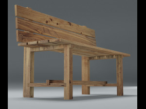 wooden bench 3Dモデル