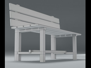 wooden bench 3Dモデル