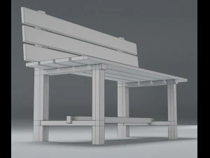 wooden bench 3D Model