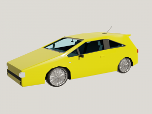 yellow car lowpoly Modelo 3D