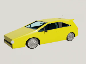 yellow car lowpoly 3D Model