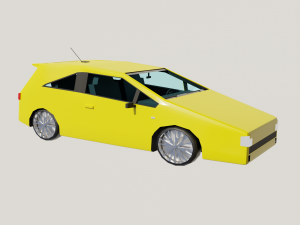 yellow car lowpoly Modelo 3D