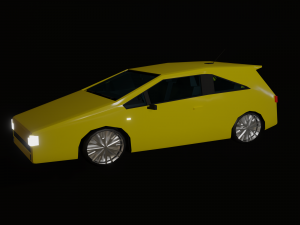 yellow car lowpoly Modelo 3D