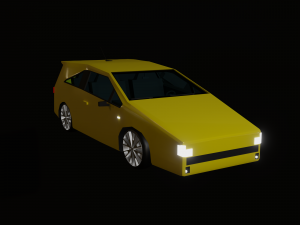 yellow car lowpoly Modelo 3D