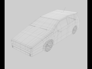 yellow car lowpoly Modelo 3D