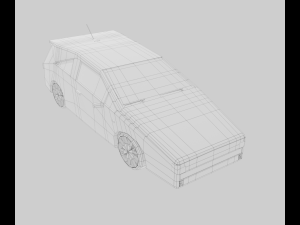 yellow car lowpoly Modelo 3D