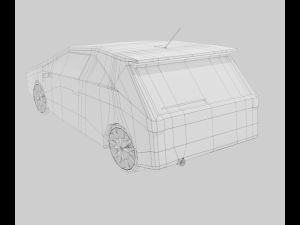 yellow car lowpoly Modelo 3D