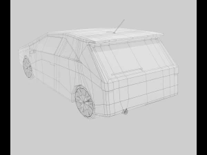 yellow car lowpoly 3D Model