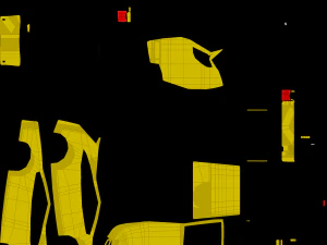 yellow car lowpoly 3D Model