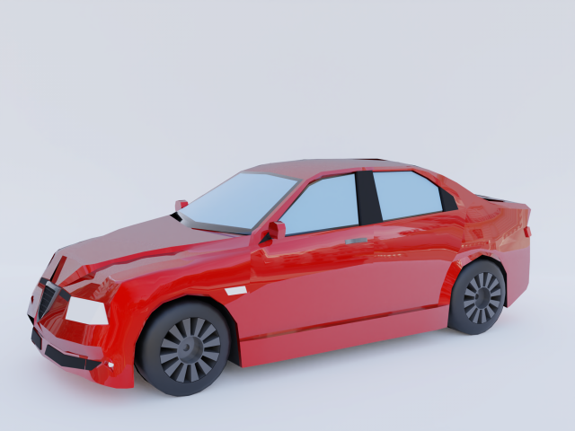 red car lowpoly 3D Model .c4d .max .obj .3ds .fbx .stl .blend 