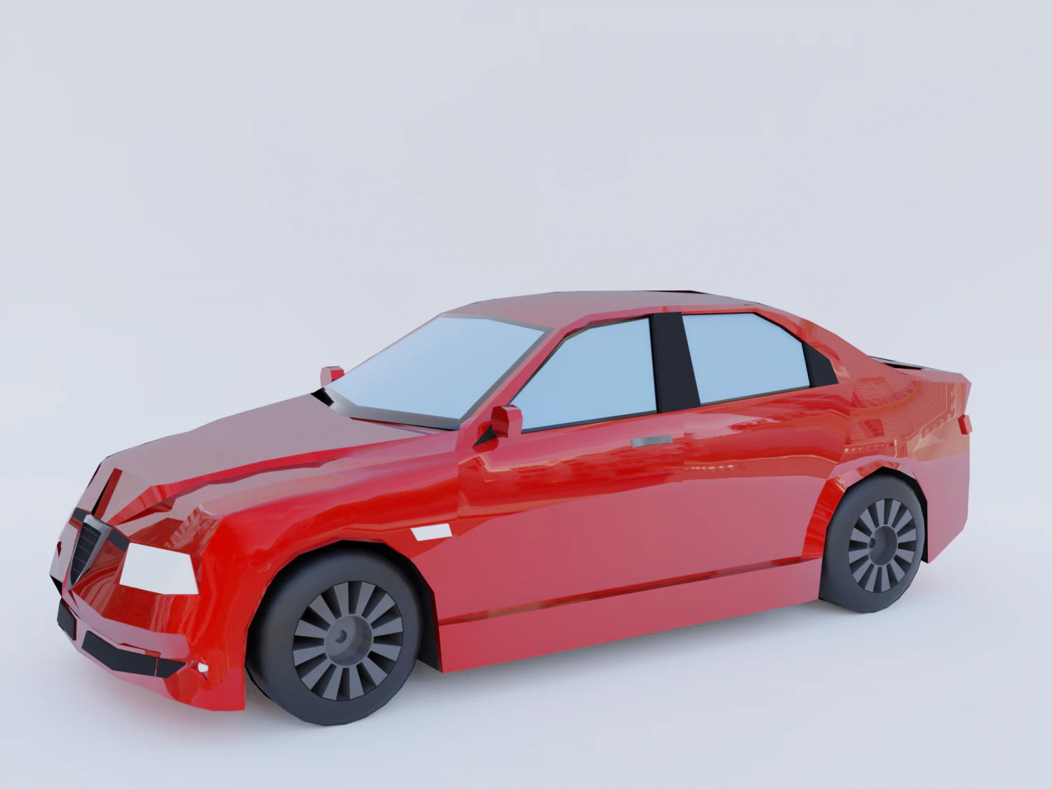 red car lowpoly 3D Model .c4d .max .obj .3ds .fbx .stl .blend