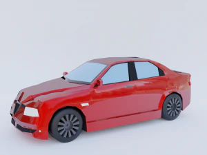 macchina rossa lowpoly Modello 3D