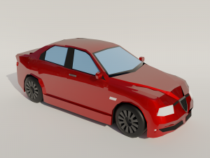 red car lowpoly 3D Model
