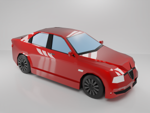 red car lowpoly 3D Model