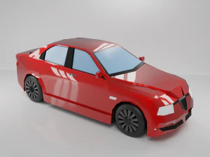 red car lowpoly 3D Model