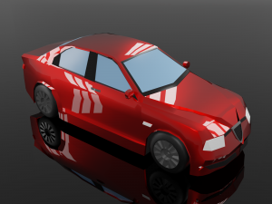 red car lowpoly 3D Model