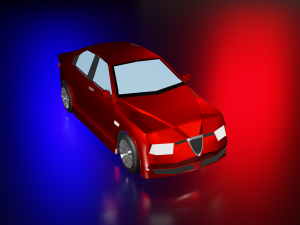 red car lowpoly 3D Model