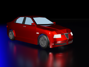 red car lowpoly 3D Model