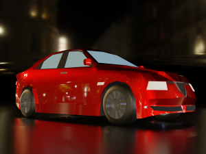 red car lowpoly 3D Model